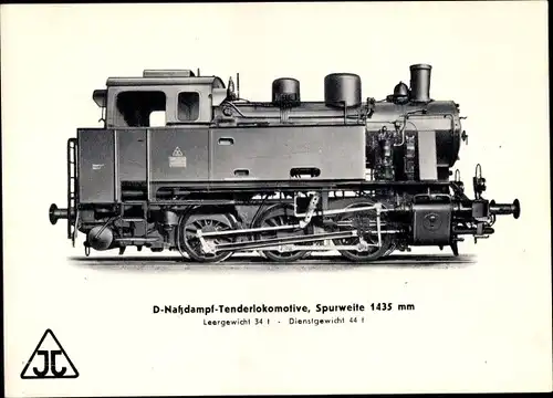 Ak Deutsche Eisenbahn, Dampflokomotive, D Nassdampf Tender Lok, Jung