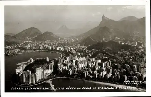 Ak Rio de Janeiro Brasilien, Praia do Flamengo e Botafogo, Fliegeraufnahme