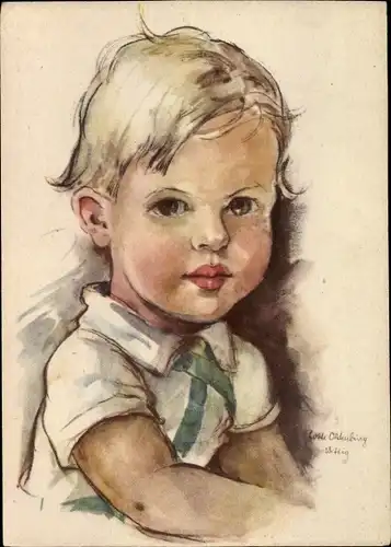 Künstler Ak Oldenburg Wittig, Lotte, Kinderportrait