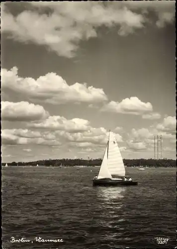 Ak Berlin Zehlendorf Wannsee, Segelboot