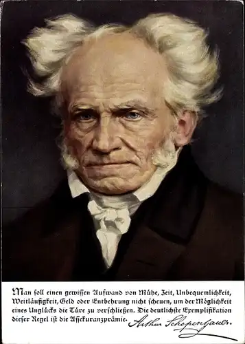 Künstler Ak Philosoph Arthur Schopenhauer, Allianz Versicherung