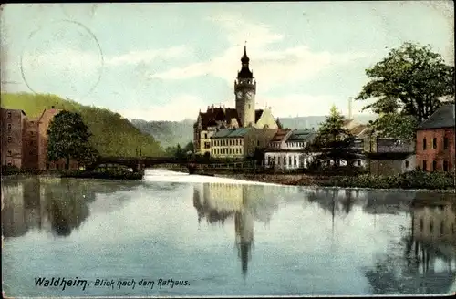 Ak Waldheim in Mittelsachsen, Blick zum Rathaus 