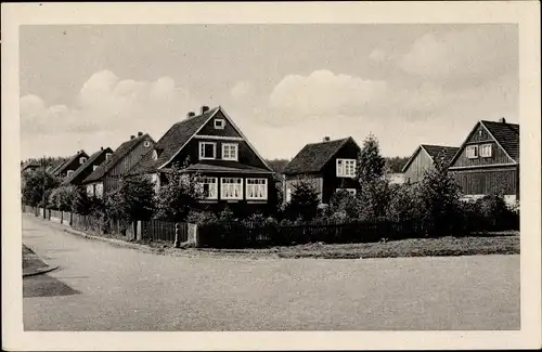 Ak Tanne Oberharz am Brocken, Lindewarte, Häuserpartie