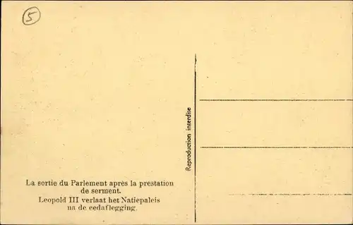 Ak Bruxelles Brüssel, L'avênement du Roi Léopold III., 23.2.1934