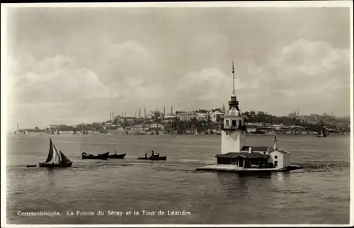 Ak Konstantinopel Istanbul Türkei, La Pointe du Séray et la Tour de Léandre