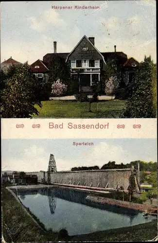 Ak Bad Sassendorf im Kreis Soest, Harpener Kinderheim, Sparteich