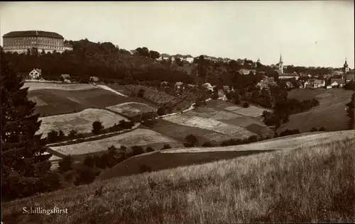 Ak Schillingsfürst in Mittelfranken, Panoramaansicht von Ortschaft