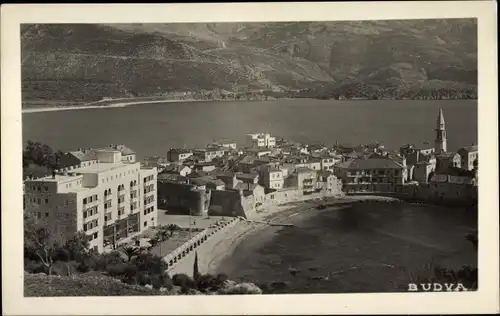 Foto Ak Budva Montenegro, Totalansicht, Strand