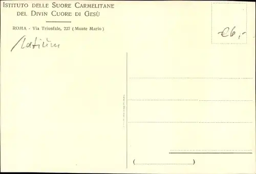 Ak Roma Rom Lazio, Istituto delle Suore Carmelitane, Via Trionfale 227