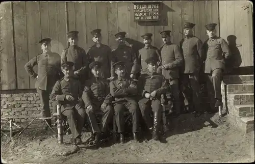 Foto Ak Deutsche Soldaten in Uniformen, II. Rekr Depot Ers Batl I. Garde Fuß Artl Regt