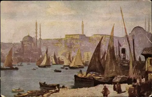 Künstler Ak Macco, Georg, Konstantinopel Istanbul Türkei, Blick auf Konstantinopel