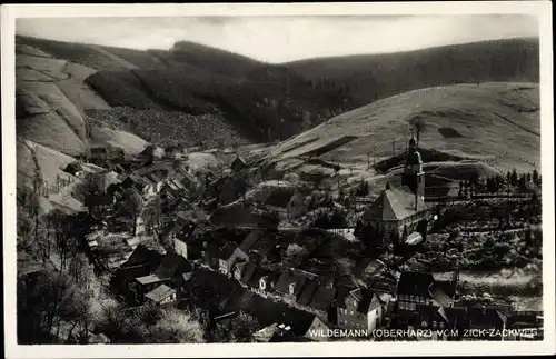 Ak Wildemann Clausthal Zellerfeld im Oberharz, Ortsansicht vom Zick-Zackweg 