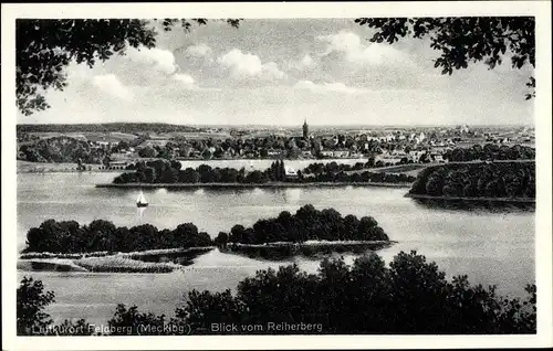 Ak Feldberg Feldberger Seenlandschaft, Ortsansicht vom Reiherberg 