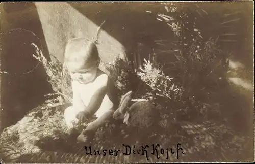 Künstler Ak Unser Dickkopf, Baby, Kinderportrait