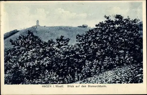 Ak Hagen in Westfalen Ruhrgebiet, Blick auf den Bismarckturm