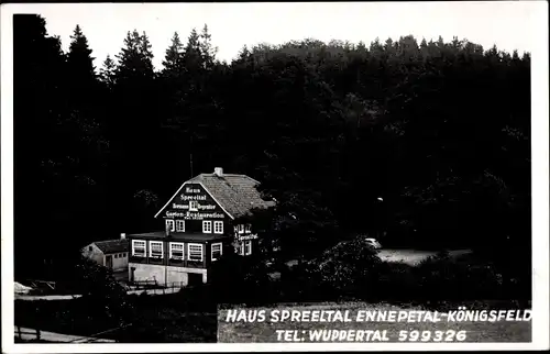 Foto Ak Königsfeld Ennepetal der Kluterthöhle, Haus Spreeltal, Bes. Hermann Regeniter 