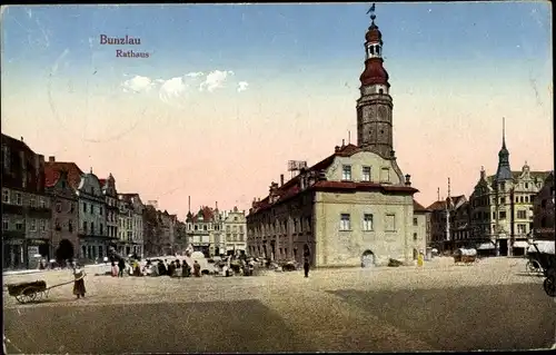 Ak Bolesławiec Bunzlau Schlesien, Rathaus