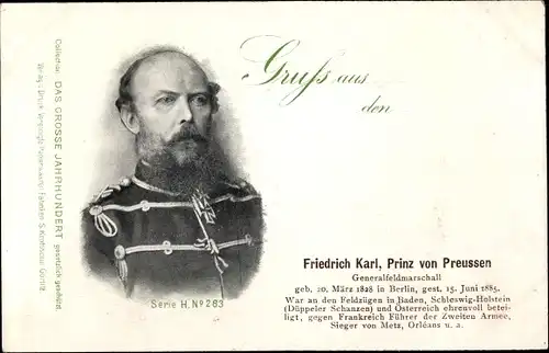Ak Friedrich Karl, Prinz von Preußen, Generalfeldmarschall