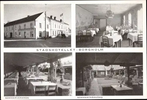 Ak Borgholm Schweden, Stadshotellet, Sommarveranda