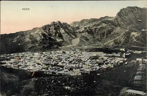 Ak Aden Jemen, Panoramablick auf die Stadt