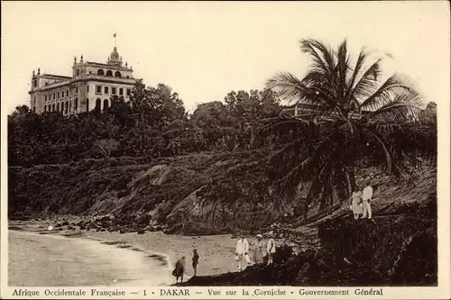 Ak Dakar Senegal, Afrique Occidentale Française, Vue sur la Corniche, Gouvernement Général