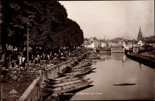 Ak Amiens Somme, Le Marché sur l'eau