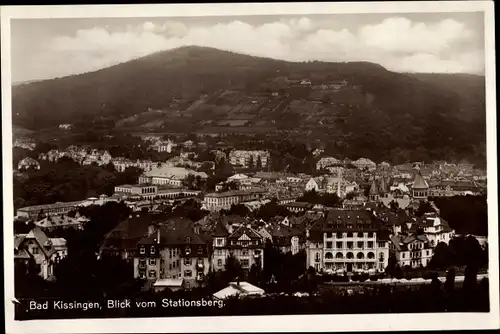 Ak Bad Kissingen Unterfranken Bayern, Teilansicht vom Ort, Blick vom Stationsberg