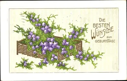 Präge Glückwunsch Geburtstag, Blumenkorb