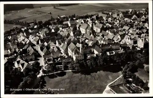 Ak Schongau in Oberbayern, Fliegeraufnahme, Stadtpanorama