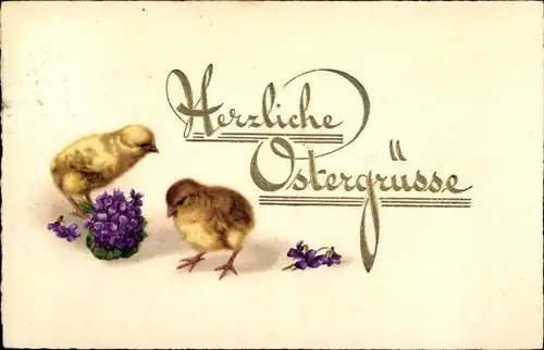 Präge Ak Glückwunsch Ostern, Küken