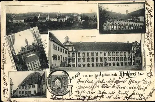 Ak Kirchberg Sulz am Neckar, Hof, Kreuzgangarkaden, Gasthaus