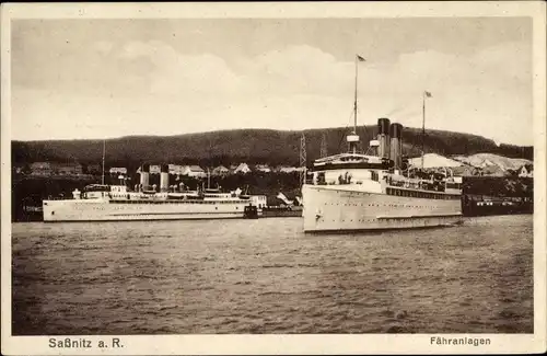 Ak Sassnitz auf der Insel Rügen, Fähranlagen, Fährschiffe 