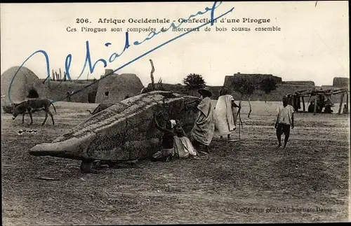 Ak Senegal, Afrique Occidentale, Confection d'une Pirogue