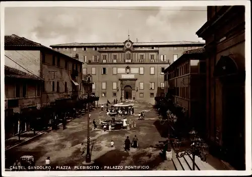 Ak Castel Gandolfo Lazio, Piazza Plebiscito, Palazzo Pontifico