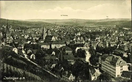 Ak Esslingen am Neckar, Panoramablick 