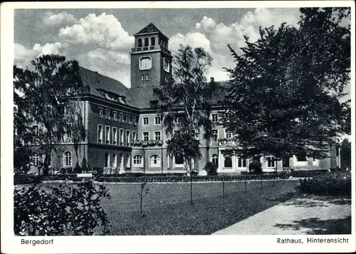 Ak Hamburg Bergedorf, Rathaus, Hinteransicht