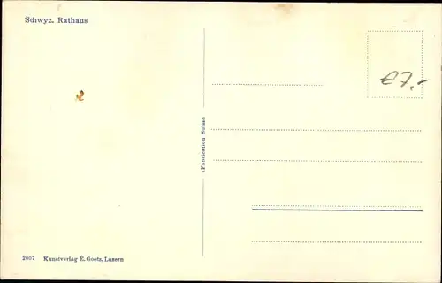 Ak Schwyz Kt. Schwyz Schweiz, Rathaus