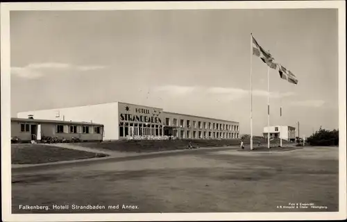 Ak Falkenberg Schweden, Hotel Strandbaden mit Anbau