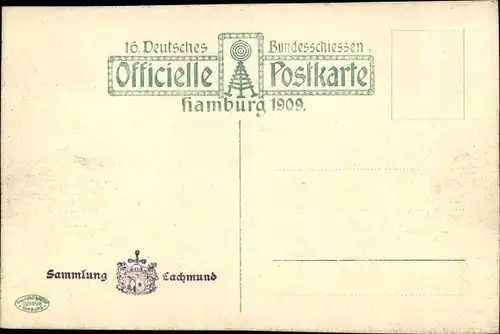 Ak Hamburg, 16. Dt. Bundesschießen 1909, Festzug, Wagen