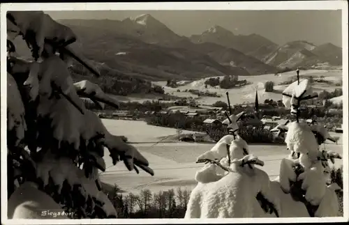 Foto Ak Siegsdorf in Oberbayern, Winterpanorama