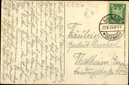 Ak Ostseebad Ahlbeck Heringsdorf auf Usedom, Dampfer Hertha 