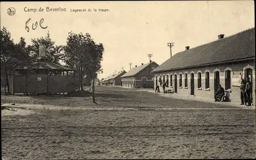 Ak Beverloo Beringen Flandern Limburg, Logement de la troupe