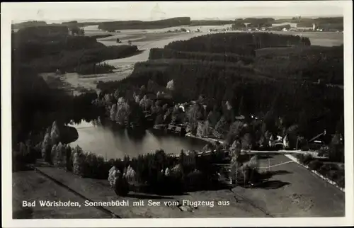 Ak Bad Wörishofen im Unterallgäu, Sonnenbüchl, See, Fliegeraufnahme