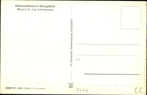 Ak Königsfeld im Schwarzwald Baar Kreis, Panoramablick 