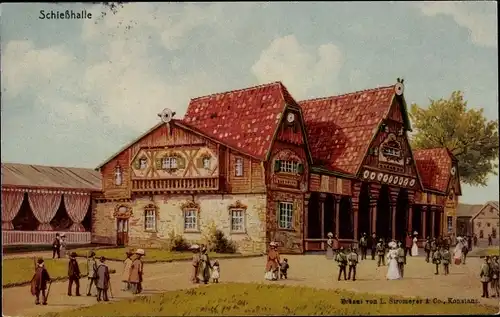 Ak Hamburg Mitte Altstadt, 16. Deutsches Bundesschießen 1909, Schießhalle, Außenansicht