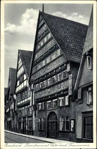 Ak Osnabrück in Niedersachsen, Bierstraße, Vaterländischer Frauenverein, Fachwerkhäuser