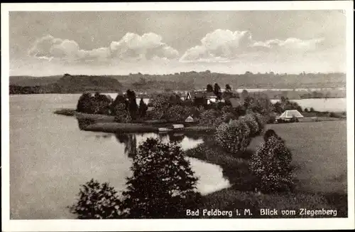 Ak Feldberg Feldberger Seenlandschaft, Blick vom Ziegenberg, Häuser