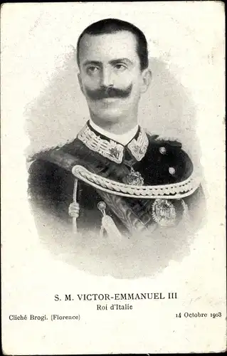 Ak Vittorio Emanuele III., König Viktor Emanuel III. von Italien, Portrait