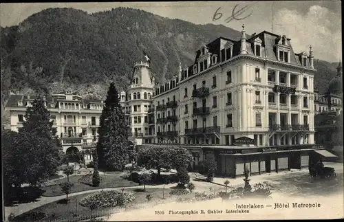 Ak Interlaken Kt. Bern Schweiz, Hôtel Metropole