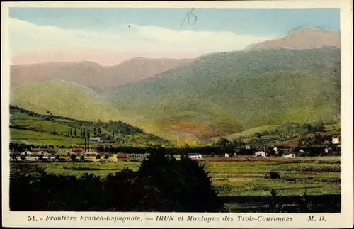 Ak Irún Irun Baskenland Spanien, Montagne des Trois Couronnes